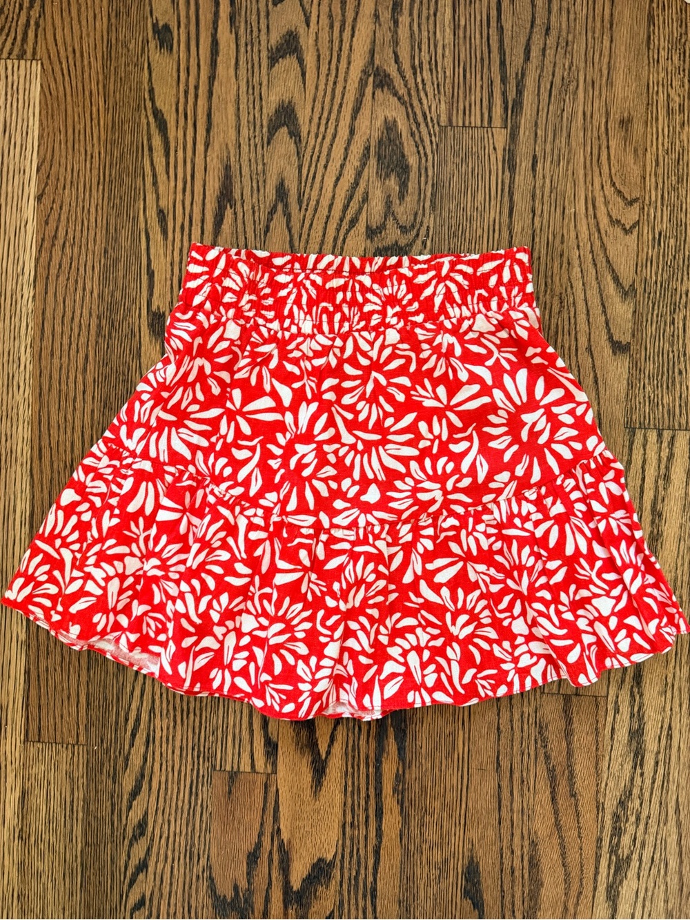 ✨NWT✨ Copper Key Girls Red Orange Floral Tiered Mini Skirt, Size Medium (8-10)